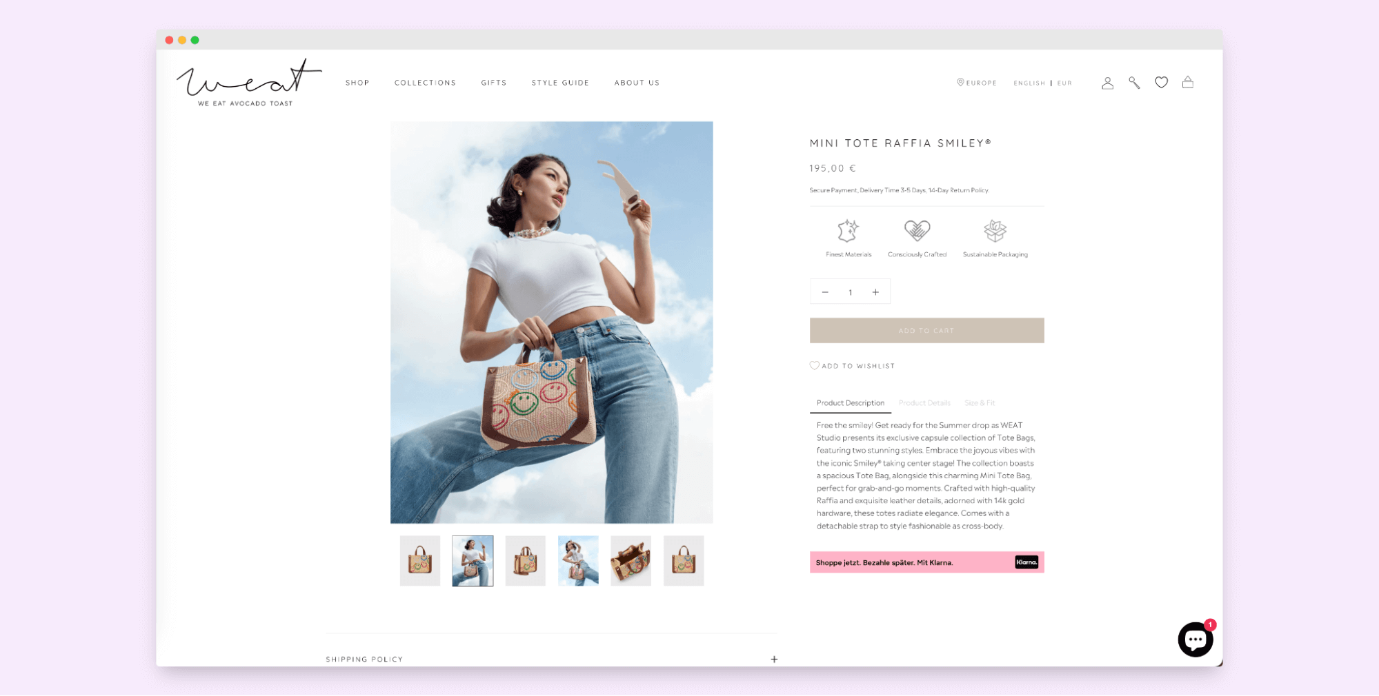 Shopify product page optimized with Prodport.