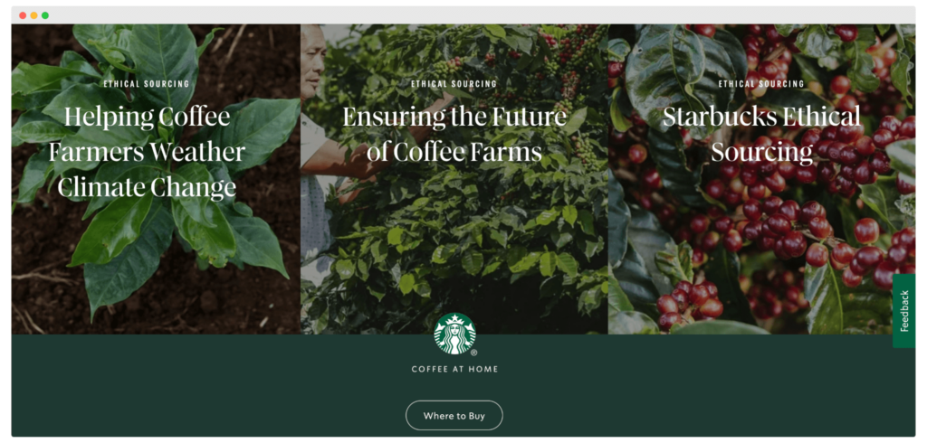 Transparency with blockchain in Starbucks.